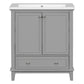 30inchgrey Bathroom Vanity with Sink ComboMulti-functional Bathroom Cabinet with Doors and Drawer Solid Frame and MDF Board