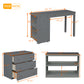 Low Study Twin Loft Bed with Cabinet and Rolling Portable Desk - Gray (OLD SKU :LP000113AAE)