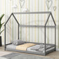 Twin House-Shaped Floor Bed with 2 Detachable Stands Grey