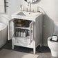 Bathroom Vanity with Sink, Bathroom Vanity Cabinet with One Drawer and Doors, Adjustable Shelf, Solid Wood and MDF, White