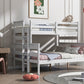 Wood Twin over Full Bunk Bed with Ladder White