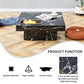 A modern and practical coffee table made of MDF material with black patterns