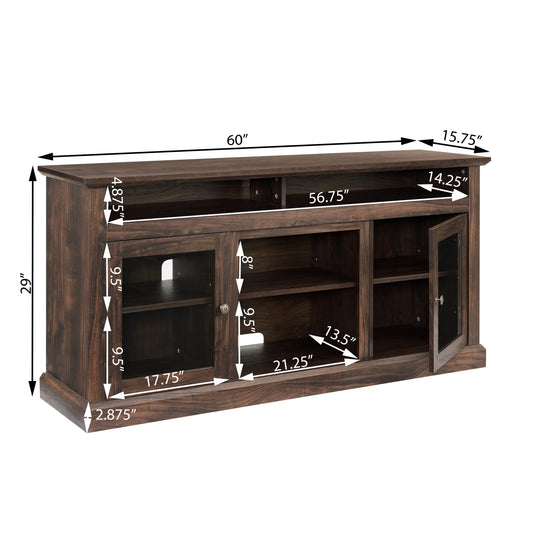 Contemporary TV Stand – Brown Finish