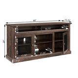 Contemporary TV Media Stand, Modern Entertainment Console in Brown Finish for Living Rooms