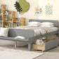 Full Bed with Footboard Bench 2 drawers Grey