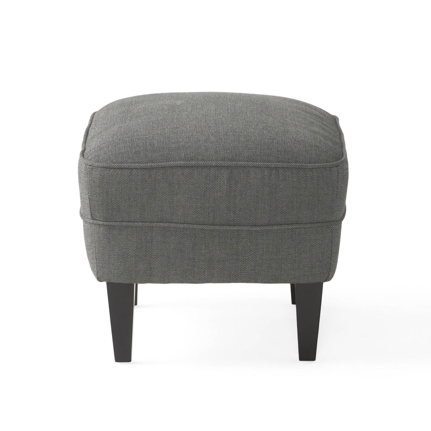 Sillón club moderno de tela gris y conjunto otomano, elegante sillón acolchado para salas de estar