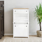 ONTREND with 2 flip drawers, top shoe cabinet with drawers, independent shoe rack with adjustable panel, white