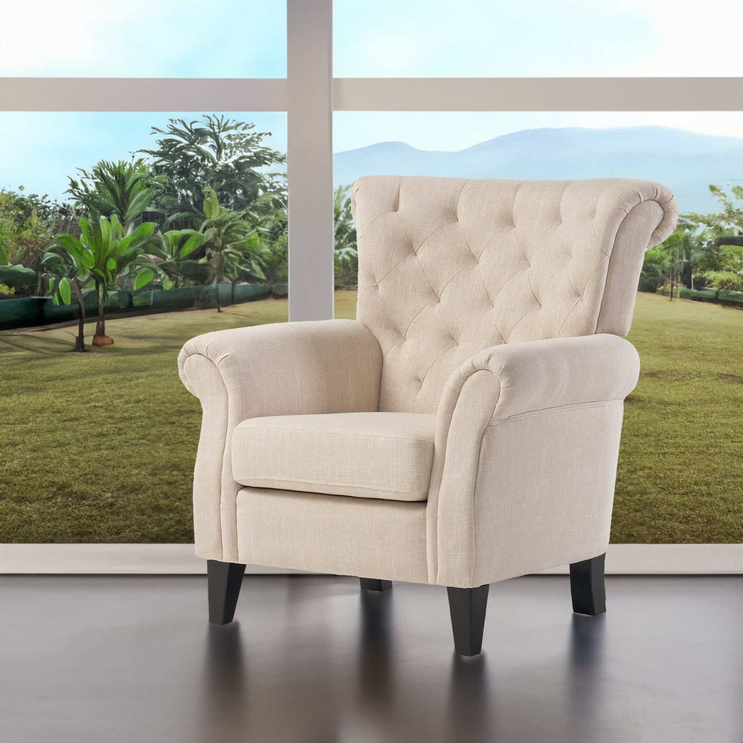 Sillón capitoné Springfield, diseño cómodo y elegante para salas de estar