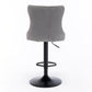 Gray,Set of 2 25-33 Inch,17.7 inch base, Modern Upholstered Bar Stools with Backs Comfortable Tufted for Home Pub and Kitchen