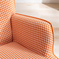 35.5 inch Rocking Chair Soft Houndstooth Fabric Leather Fabric Rocking Chair for Nursery (orange)