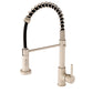 All copper spring faucet, kitchen sink with rotatable pull-out paint, black and gold dots