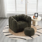 Soft Bean Bag Chair with High Resilient Foam(Chips)for living room and bedroom,Comfortable Square Lazy Sofa with Footstool