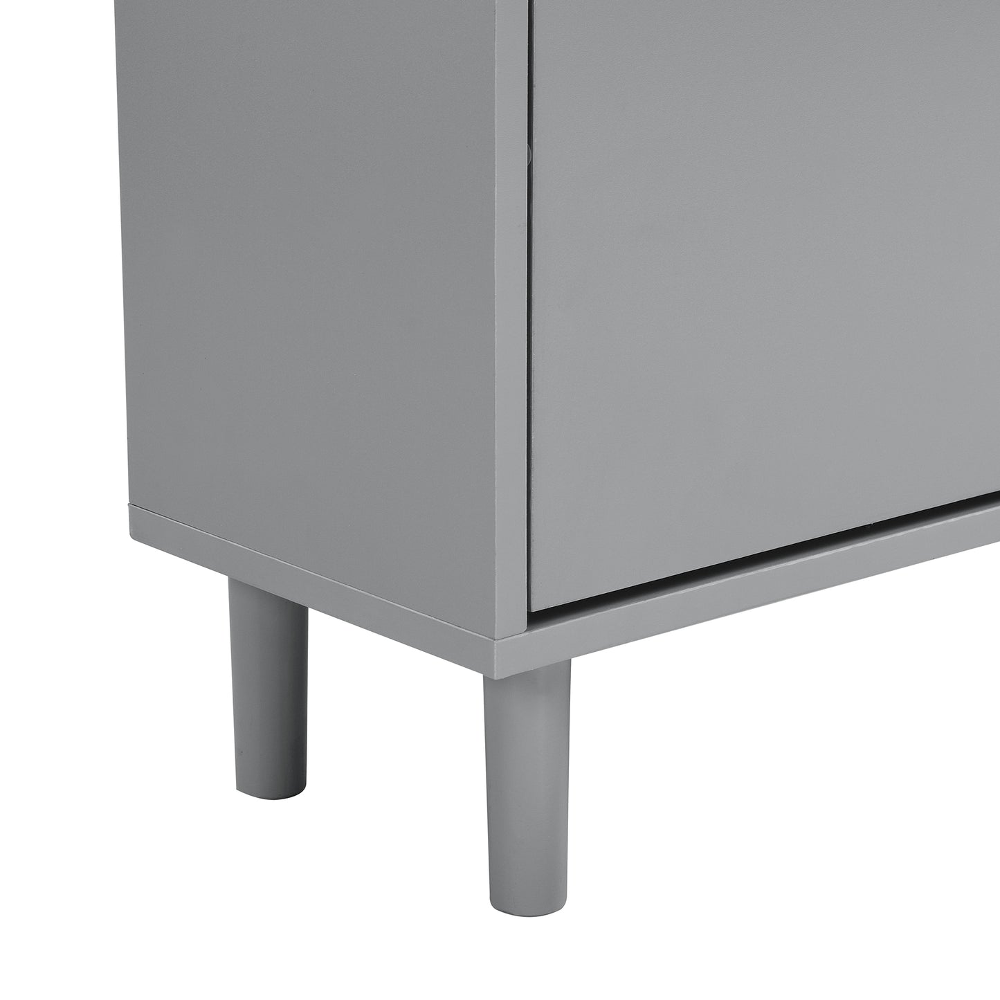 ON-TRANS narrow design shoe cabinet with 3 flip drawers and 3 independent shoe racks with 3 hooks, gray