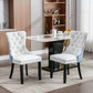 A&A Furniture Nikki Collection Modern High-end Tufted Solid Wood Contemporary PU 2-Pcs Set White+Light Blue