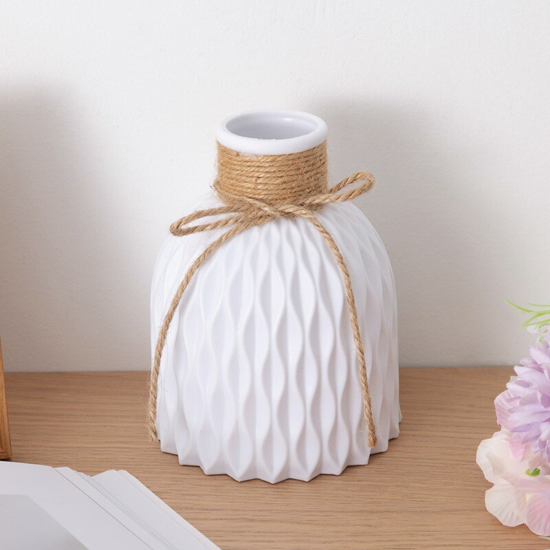 Plastic Vase European Style Home Decoration Vase Anti-ceramic Plastic Unbreakable Wedding Dried Flowers Plants Hydroponic Pots