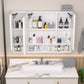 Modern 39x28 inch bathroom cabinets, medicine cabinets with mirrors and LED lights, and bathroom storage cabinets