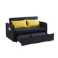 Twins Sofa Bed in Black Fabric, Stylish and Functional Convertible Design for Small Spaces