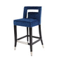 Suede Velvet Barstool with nailheads Living Room Chair 2 pcs Set - 26 inch Seater height