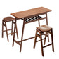 3-Piece Pub Dining Set, Retro Bar Table with Rubber Wood Stackable Backless High Stools for 2