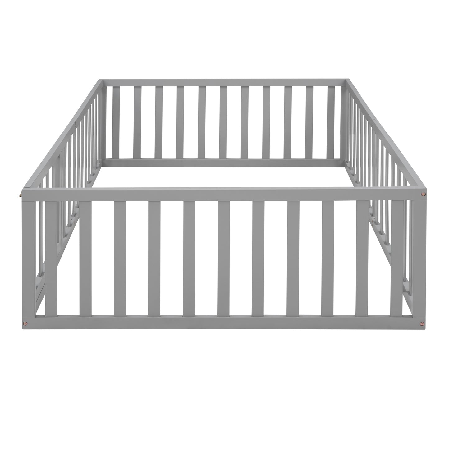 Full Size Wood Daybed Frame with Fence Gray(OLD SKU:WF289662AAE)