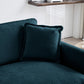 Comfy Deep Single Seat Sofa Upholstered Reading Armchair Living Room Chair Blue Chenille Fabric , 1 Toss Pillow