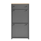 ONTREND functional with 2 flipped drawers, top shoe cabinet with adjustable panel, independent shoe rack, gray