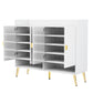 U-Can shoe cabinet with door, 11 layers with adjustable shelves, modern wooden shoe cabinet (PVC surface)