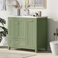 36" Bathroom Vanity with Sink, Double Door Cabinet, Large Drawer, and Flip Drawer, Green Finish