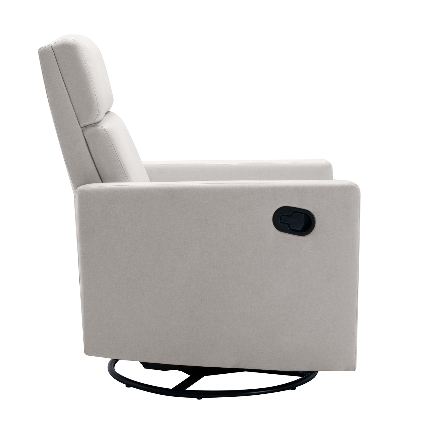 Modern Upholstered Rocker Nursery Chair Plush Seating Glider Swivel Recliner Chair Beige