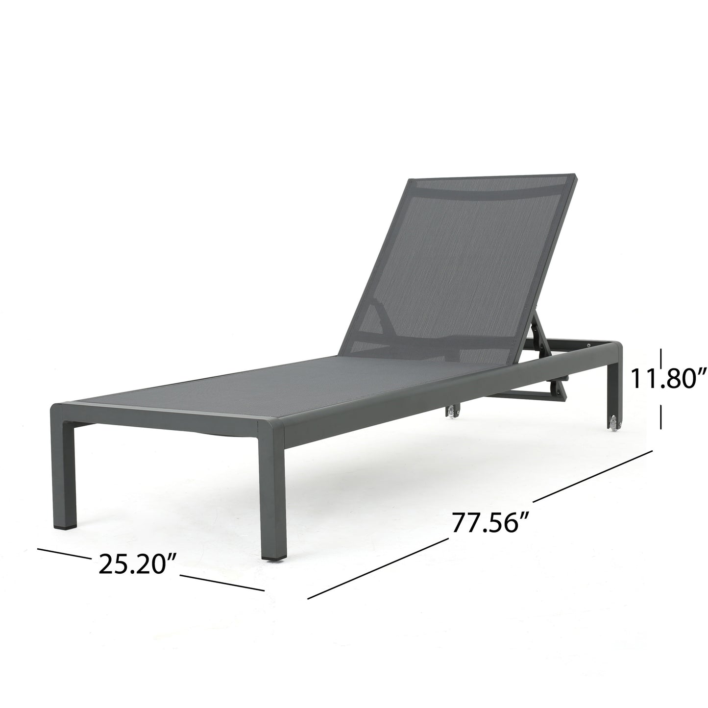 Chaise longue Cape Coral KD, juego de 2 en color gris, ideal para relajarse al aire libre