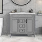 36" Bathroom Vanity with Top Sink, Modern Storage Cabinet with 2 Soft-Closing Doors and 2 Drawers