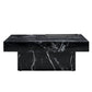 A modern and practical coffee table made of MDF material with black patterns