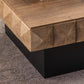 41.73" Three-Dimensional Embossed Pattern Square Retro Coffee Table with 2 Drawers and MDF Base