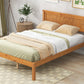 Platform Bed Frame with Headboard, Wood Slat Support No Box Spring Needed Full  Oak