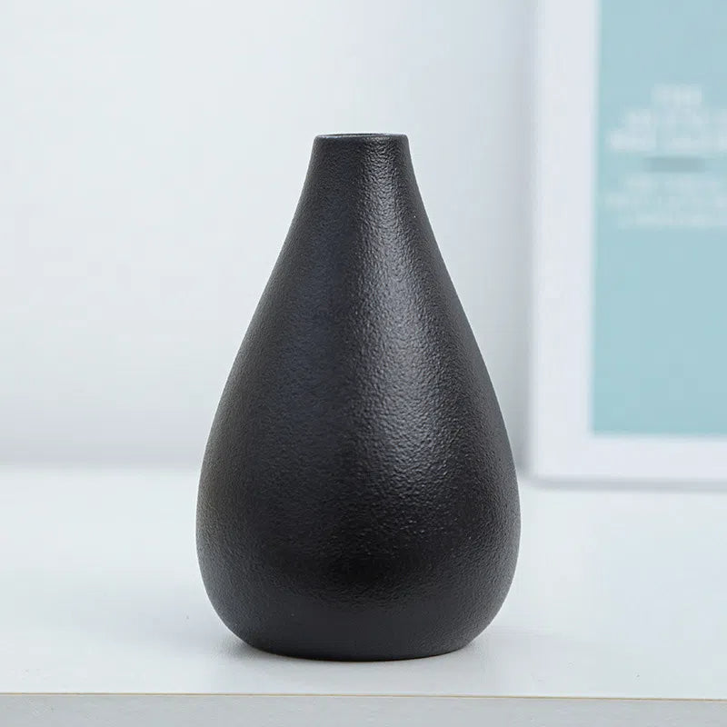 Coarse pottery vase ceramic black tea ceremony flower arrangement vase flower arrangement