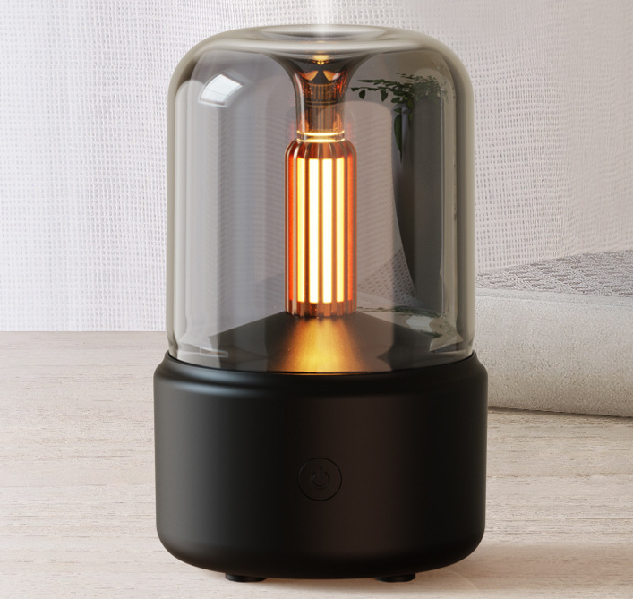 Humidificador de aromaterapia con luz de velas, creativo, con USB, para escritorio