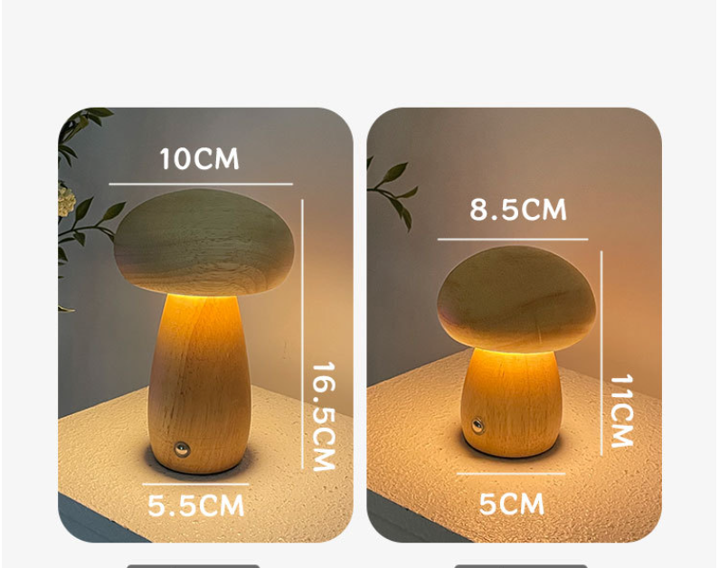 Lámpara de hongo, luz nocturna LED de carga, lámpara de escritorio creativa, interruptor táctil minimalista para dormitorio, luz ambiental, regalo