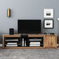 ModernTV stand suitable for TVs under 80 inches, media console with multifunctional storage, and LED lights