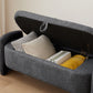 Ottoman Oval Storage Table 3D Lamb Fleece Fabric Table with Large Storage Space, Dark Grey