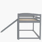 Twin over Twin Bunk Bed with Convertible Slide and Ladder Gray