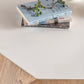 38" Three-Dimensional Embossed Pattern Coffee Table, American Retro Style with White Tabletop