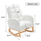 Accent Rocking Chair with Footrest High Back Rubber Wood Rocking Legs Bedroom Living Space 26.77D X 38.36W X 39.76H Inch