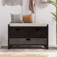 TREXM Storage Bench with Removable Basket and 2 Drawers, Fully Assembled Shoe Bench in Espresso Finish