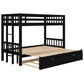 Twin over Pull-out Bunk Bed with Trundle  Espresso