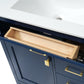 30-Inch Blue Bathroom Vanity with Ceramic Sink and Ample Storage - Ideal Choice for Small Bathrooms