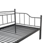 Twin Size Metal Daybed with Trundle Daybed with Slat No Box required Black