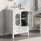 Bathroom Vanity with Sink, Bathroom Vanity Cabinet with One Drawer and Doors, Adjustable Shelf, Solid Wood and MDF, White