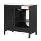 Bathroom Vanity with Sink, Bathroom Vanity Cabinet with Two Drawers and Door, Adjustable Shelf, Solid Wood and MDF, Black