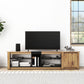 ModernTV stand suitable for TVs under 80 inches, media console with multifunctional storage, and LED lights