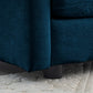 Mid-Century Modern 3-Seater Sofa with 2 Armrest Pillows and 3 Toss Pillows, Blue Chenille Fabric for Living Rooms